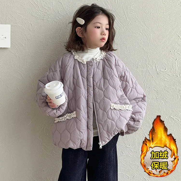 女童棉服秋冬款2025新款洋气童装小女孩加棉加厚外套儿童棉衣冬装