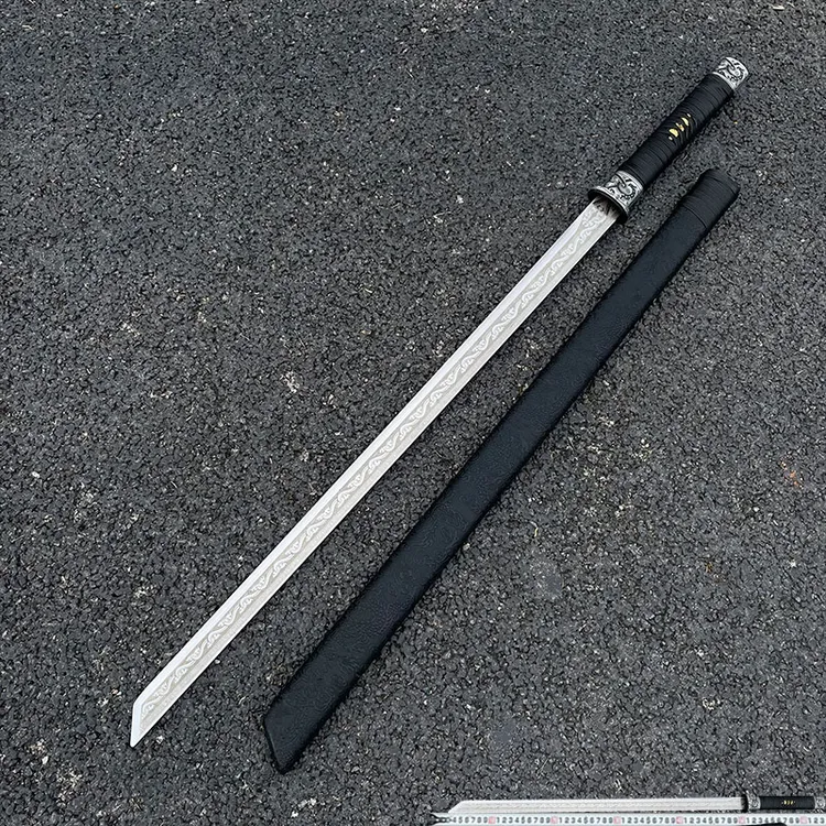 唐横刀一体龙骨高性能锰钢刀剑宝剑摆件户外收藏防身冷兵器未开刃商品图