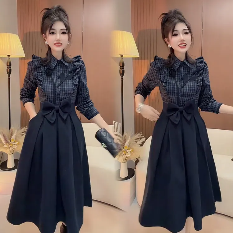 2025秋冬新款时尚显瘦气质网红高档洋气女高级百搭宽松大码连衣裙