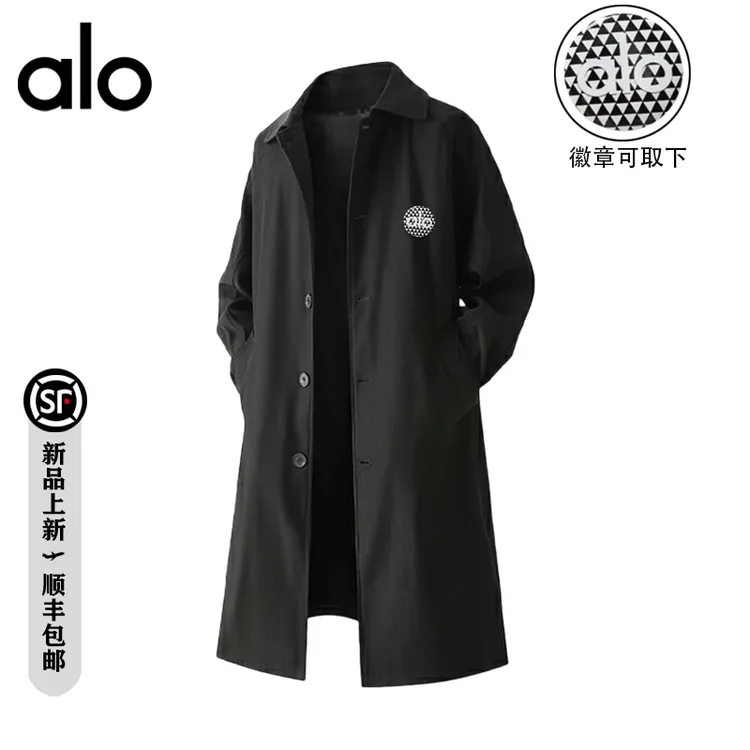 【官方奥特莱斯】alo潮牌 秋季时尚可拆卸徽章慵懒风休闲大衣外套男