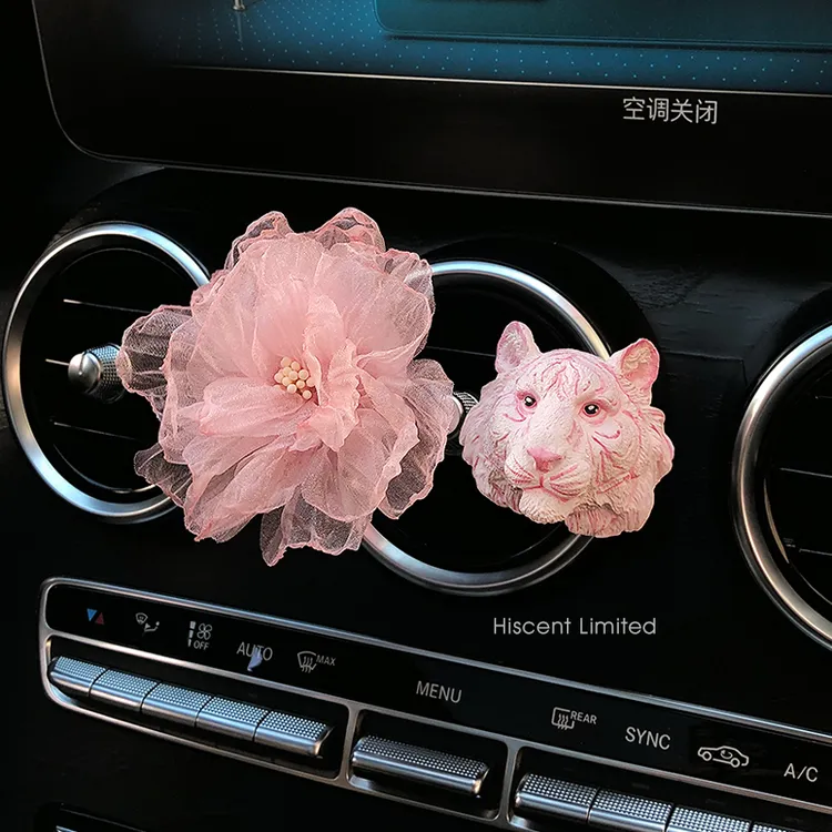 创意高级感老虎头车载香薰香水汽车出风口装饰扩香石车内饰品礼物