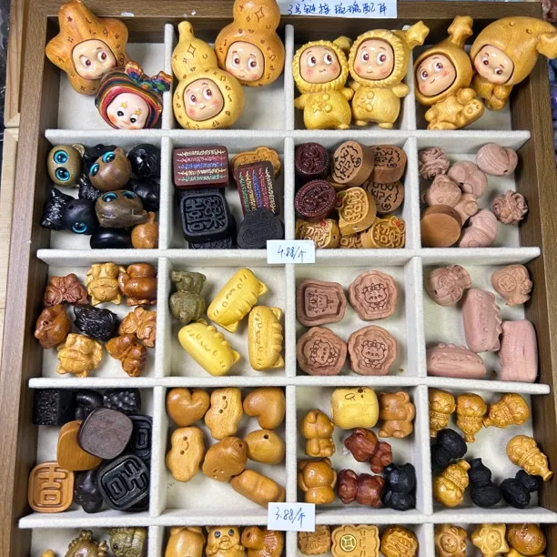 木珠DIY配饰桃木手链手串项链diy配件满22包邮