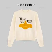 【丢丢专属】卡通趣味鸭子圆领毛衣女冬季新款上衣DD-0844