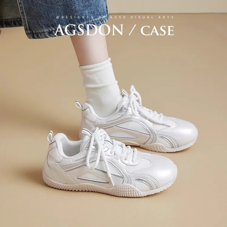 【奥古狮登】德训鞋女百搭芭蕾板鞋透气小白鞋W143133AA