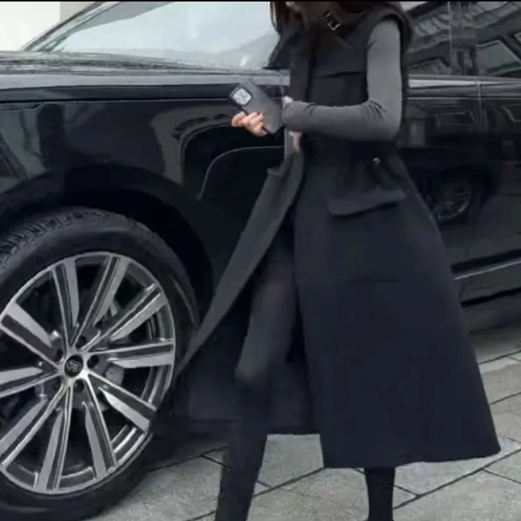 新款中长款气质休闲马甲时尚百搭女装