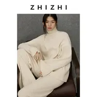 致知 自得 时髦羊绒高领宽松针织毛衣25年冬季新款ZZ2EWKZN007