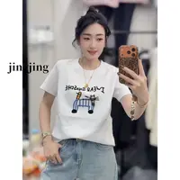 冬季新款休闲百搭小猫涂鸦半袖T恤(1553)