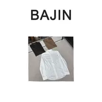 B2413【早秋新品纯棉显腰显瘦纯色长袖衬衫老钱风衬衣潮流时尚】