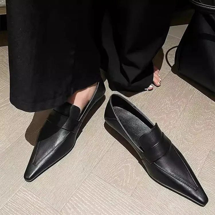 【韩国JTG&Shoes官方正品】羊皮版~新款2025法式真皮尖头单鞋女休闲