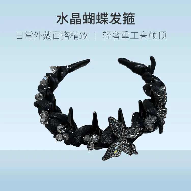 【巴黎蝶梦】蝴蝶网纱高级感原创设计ins网红发箍头饰优雅波浪FJ07