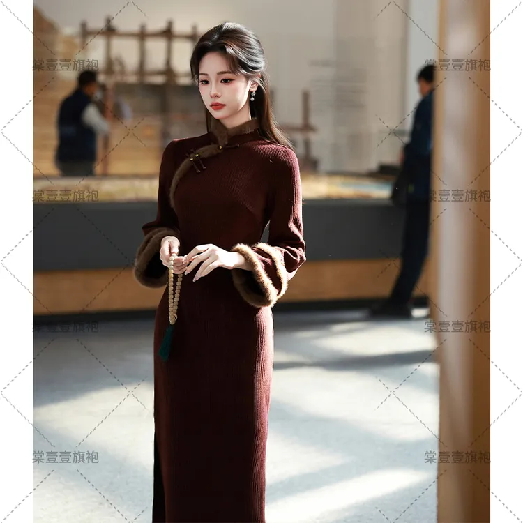 旗袍新中式冬季加厚年轻版日常可穿气质中国风显瘦高级感新款爆款