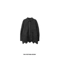 The pattern room | 镂空之美透视桔梗蕾丝切割暖雾衬衫