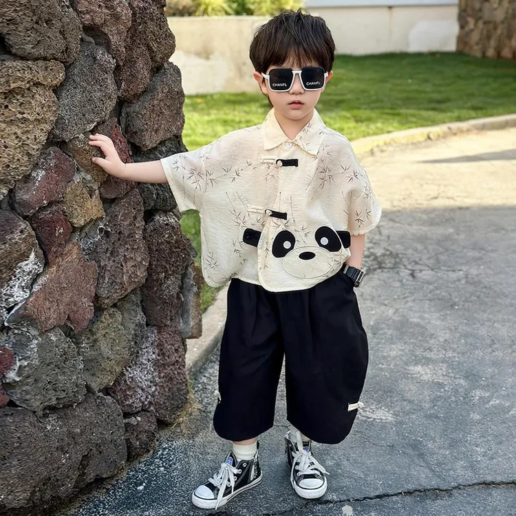 男童夏装套装2025新款儿童六一国风夏季古风童装男孩宝宝短袖汉服