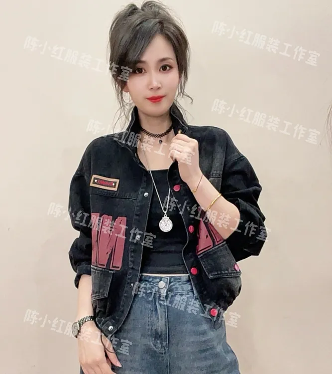 潮酷时尚欧版牛仔衣百搭女个性炸街春秋款外套