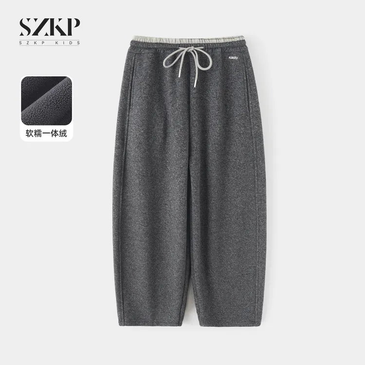 SZKP冬季新款女童装保暖裤子中大童休闲儿童加绒直筒裤JMKD557074