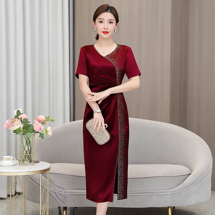 旗袍连衣裙2025年上档次中长款减龄婚礼妈妈婚宴礼服喜婆婆装敬酒