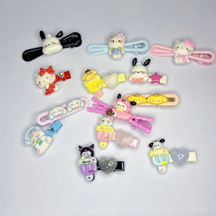 （随机10个）卡通风边夹夹子刘海夹碎发夹可爱女少女风可爱风发夹