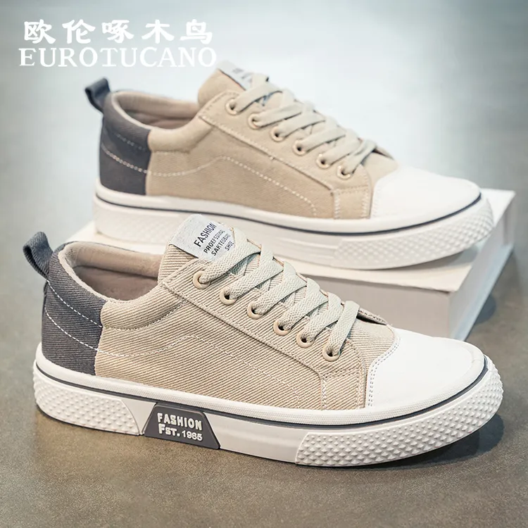欧伦啄木鸟EUROTUCANO男鞋潮流百搭休闲帆布鞋子男款透气薄款板鞋
