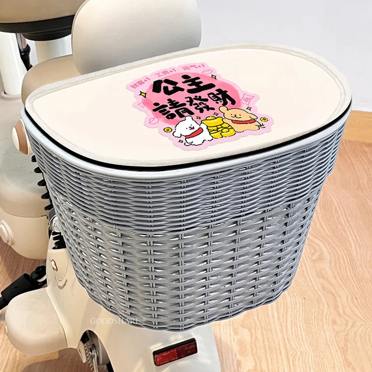 电动车后置车筐车篮大容量防水可爱卡通电瓶车后尾放东西置物神器