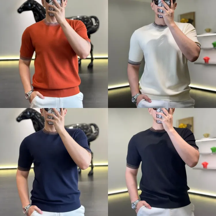 （秋款）古帝特尼欧货时尚轻奢男士圆领百搭针织桑蚕丝T恤YS-5722