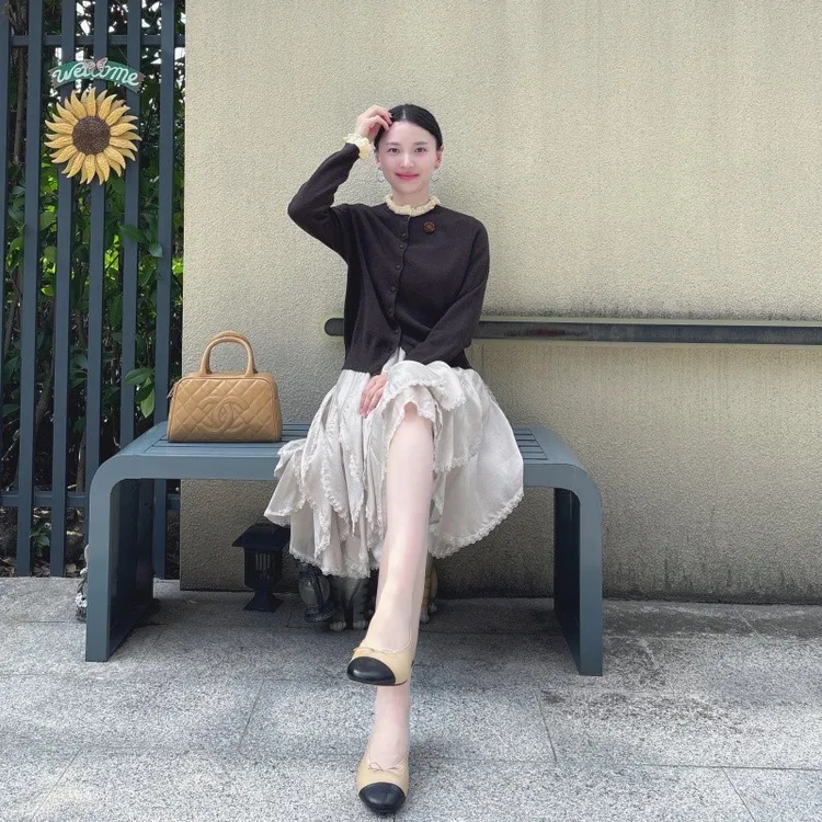 【现货】秋野花集绵羊毛秋季立体小花拼接长袖针织开衫S11116