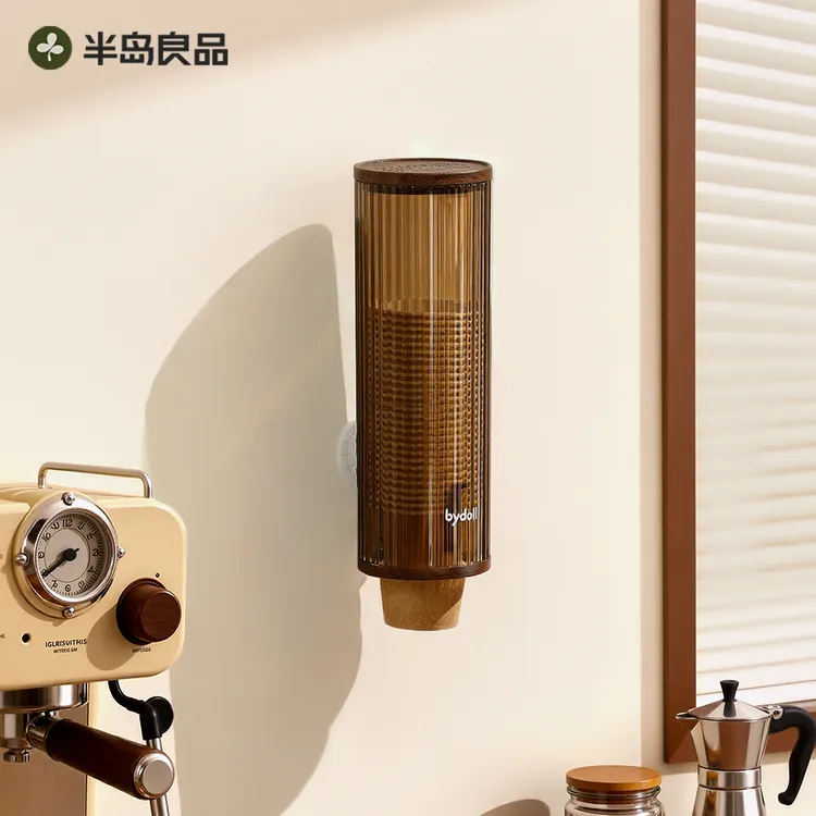 吸盘一次性杯子取杯器壁挂式杯架水杯置物架饮水机带盖杯子置物架