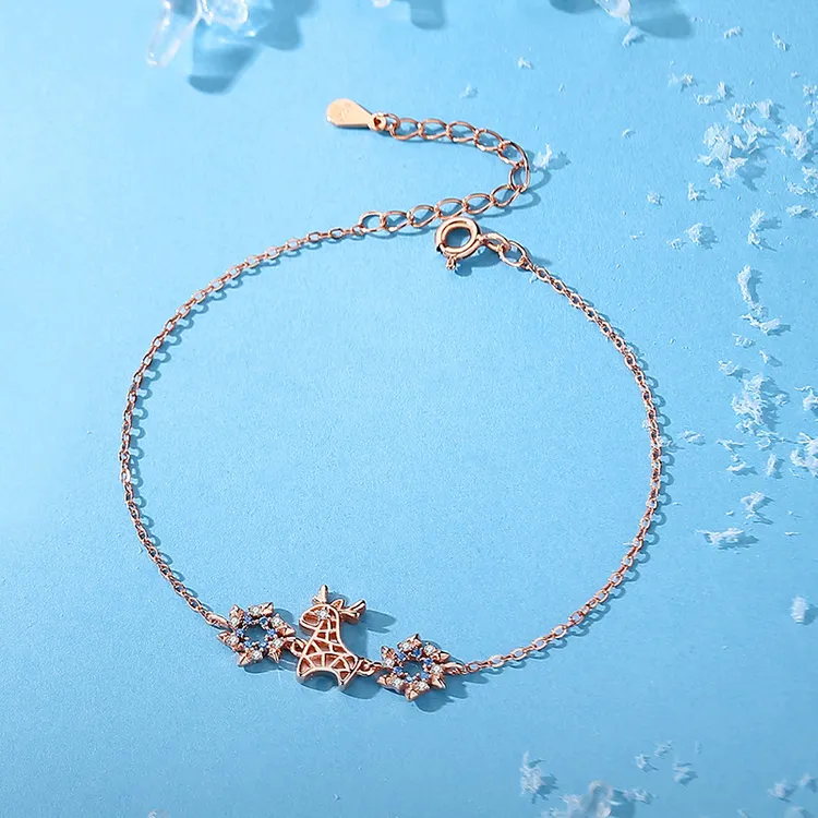 余生慢慢一鹿有你冰纹雪鹿手链女