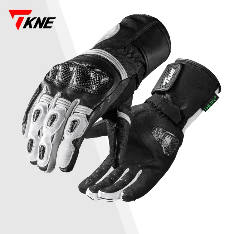 TKNE冬季摩托车骑行防寒手套防水保暖碳纤维防摔机车专用装备KP2