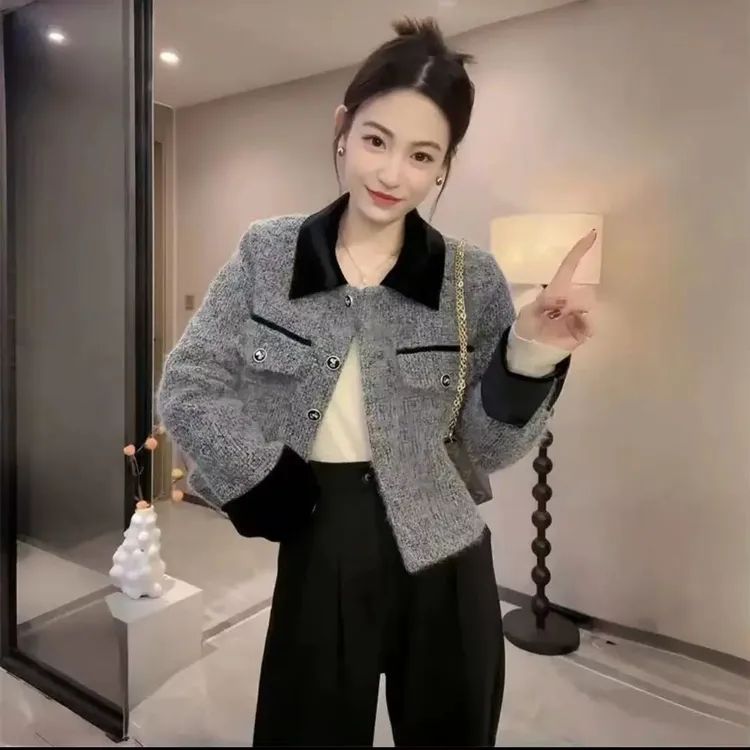 【新款+运费险】秋冬内里加厚时尚轻奢高级感小香风遮肉修身外套