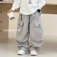 男童裤子秋装新款大口袋潮童工装裤儿童洋气百搭中大童长裤酷T808
