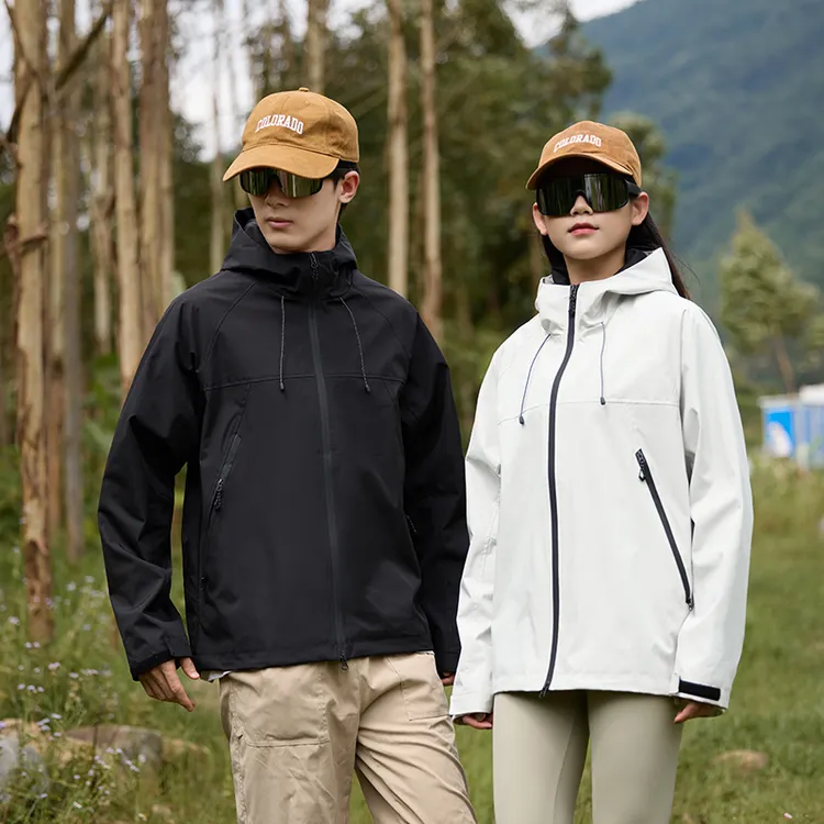 24鸟家山系户外新款冬季情侣男女冲锋衣防风防水登山服连帽透气