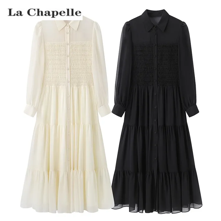 法式设计感中腰春季显瘦亮钻中长裙时尚气质长裙连衣裙女装