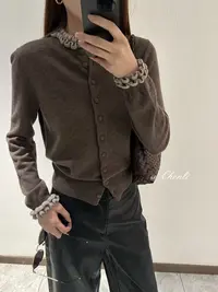 XIANJIE女毛针织衫女款秋季彩色纽扣开衫打底衫衫上衣