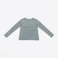 【LLE】经典条纹棉麻混纺百搭圆领长袖T恤10182