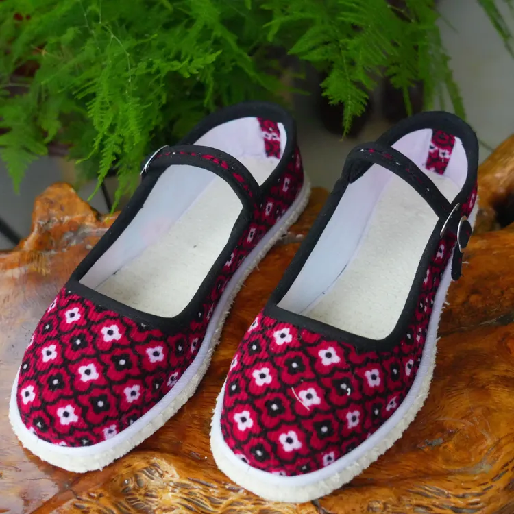 女士花灯芯绒手工千层底女士方口鞋老北京布鞋软底舒适