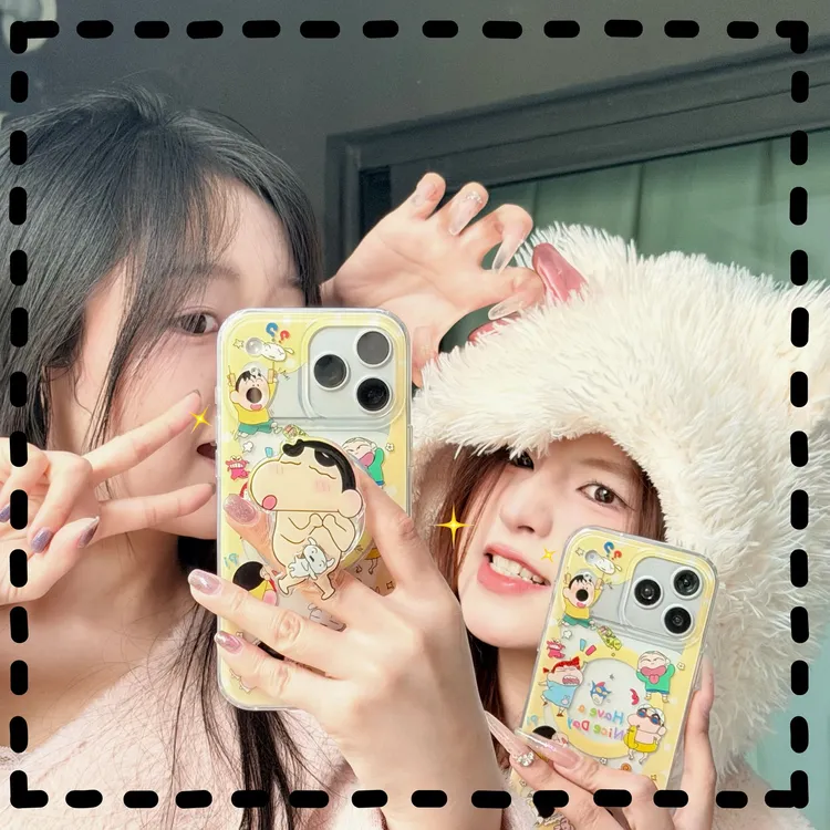 蜡笔小新磁吸支架适用于iphone17ProMax手机壳16亚克力15