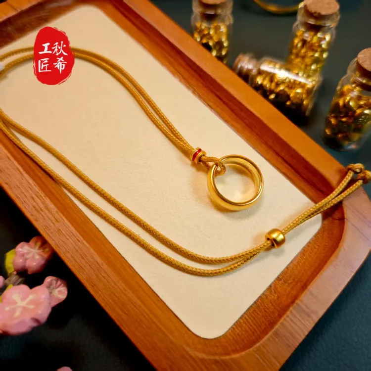 吊坠 K6037[精工版高保色]原创款泥鳅背古法戒圈吊坠刻999