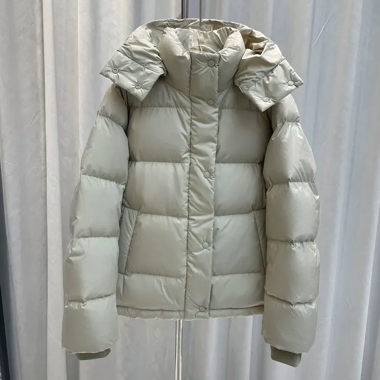 冬季新款五格女短款连帽白鸭绒加厚收腰小个子可拆卸外套