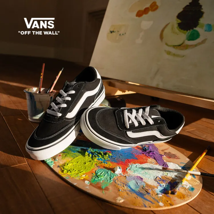 VANS范斯官方 Brooklyn LS经典黑色街头复古情侣同款板鞋D7UBZW