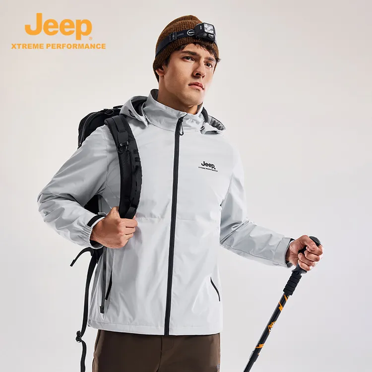 JEEP/吉普防风外套男士防泼水软壳夹克男女款户外徒步登山服