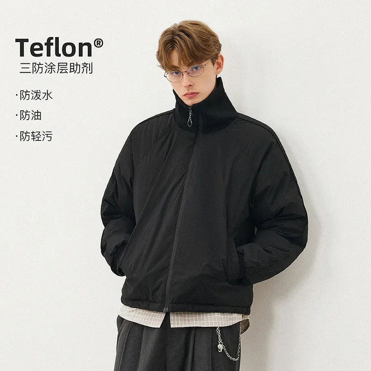 714street高蓬90白鸭绒羽绒服男款2025冬防水螺纹高领外套521851