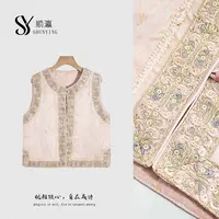 【仟娜】优雅气质~时尚显瘦圆领重工刺绣印花国风马甲SY76MJ5308