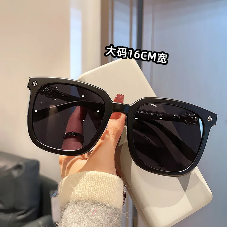 加宽超大框160mm胖墨镜男款大脸粗框太阳眼镜高级感防紫外线眼镜