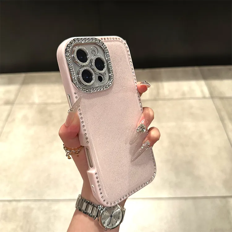 全包边双面镶钻适用iPhone16pro手机壳15promax可爱1413女15plus