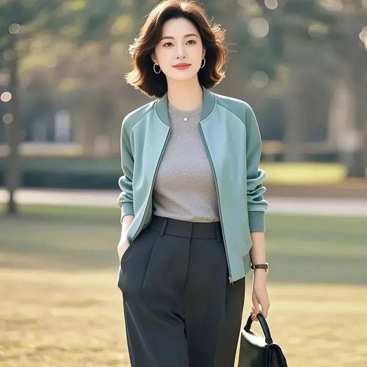 洋气减龄开杉卫衣女2025春秋新款小个子设计感百搭高级拼色外套女