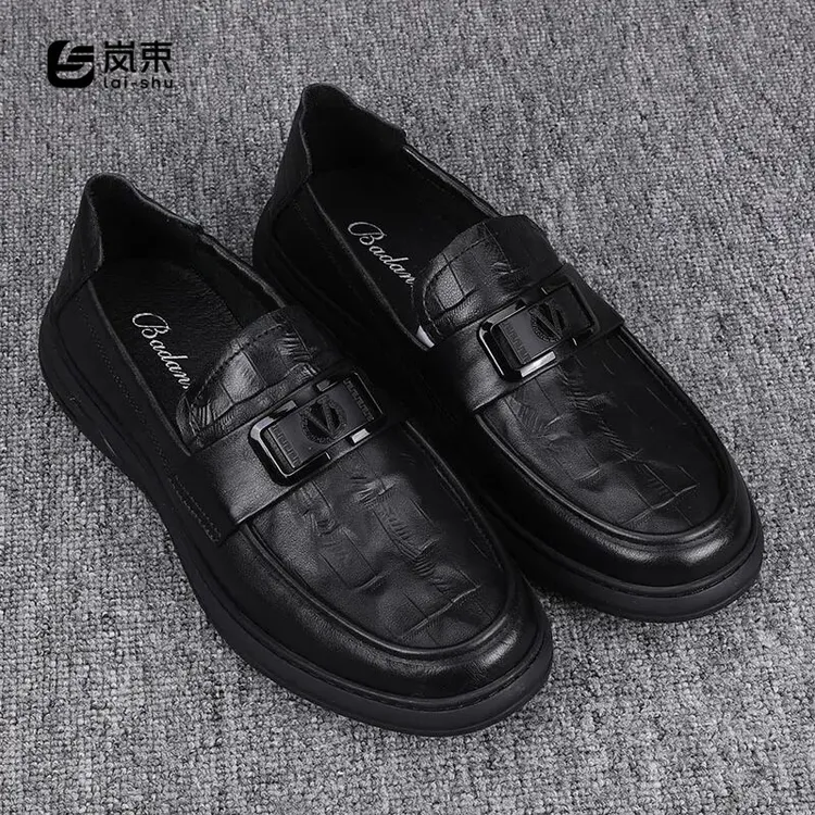 豆豆鞋男真皮2025春季新款时尚透气百搭一脚蹬休闲皮鞋轻便乐福鞋