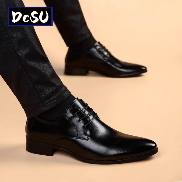 【香港DcSU&Shoes官方正品】男鞋2025新款透气英伦商务尖头皮鞋男士