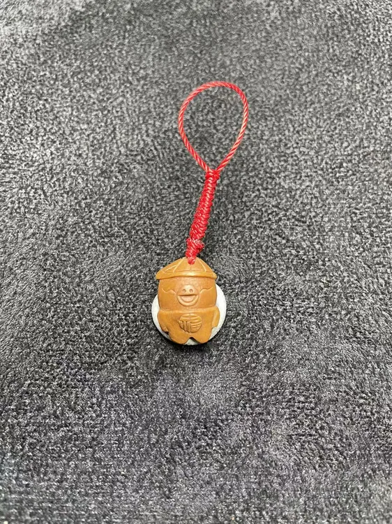 龙纹桃核雕刻手工雕刻【生肖小猪】钥匙挂件手机挂件