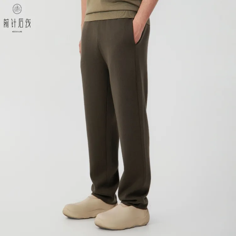 【可机洗】100%纯羊绒男士秋冬直筒休闲裤保暖休闲加厚男款轻奢卫裤