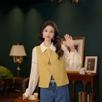 琦琦【秋意暖风】港风复古纯色无袖马甲显瘦YF1103335